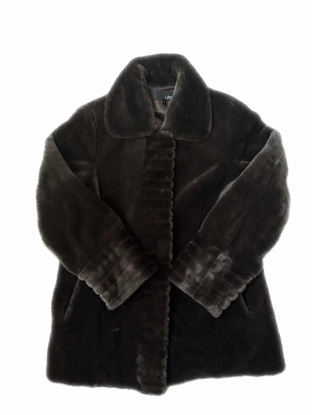 Vintage Dark Brown Faux Fur Coat